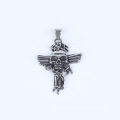 Modeschmuck Retro Ghost Head Cross Titanstahl Edelstahl Schmuck Anhänger Halskette